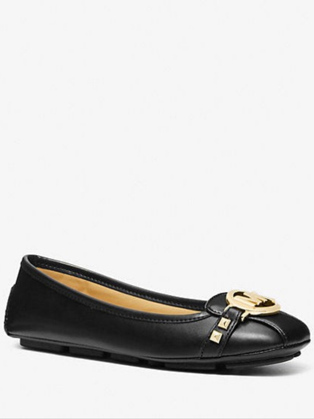 MICHAEL KORS MK Fulton Women's Flat Moccasins Black Real Leather Size 8M